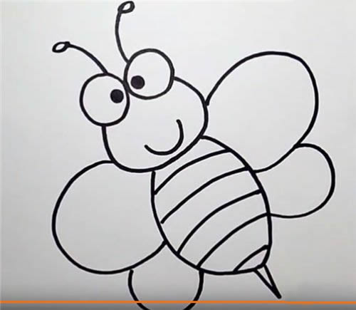 小蜜蜂简笔画的画法步骤