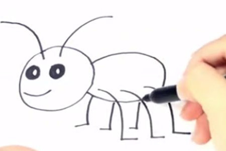 一只小蚂蚁简笔画步骤 一只小蚂蚁简笔画步骤