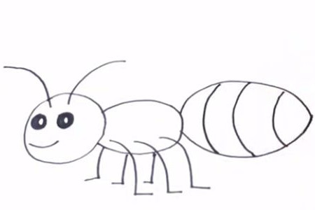 一只小蚂蚁简笔画步骤 一只小蚂蚁简笔画步骤