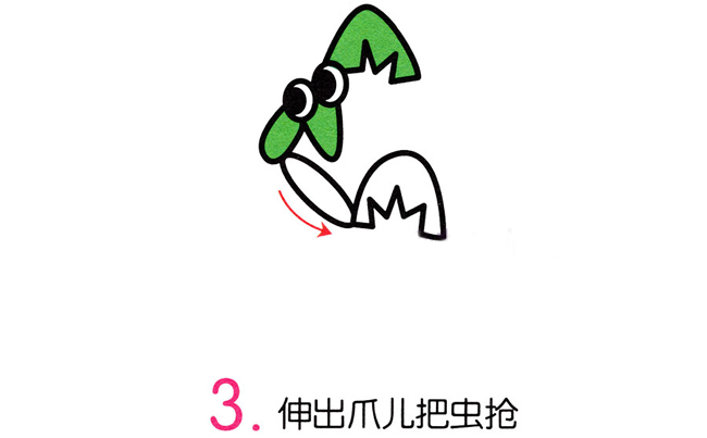 绿色的螳螂简笔画步骤