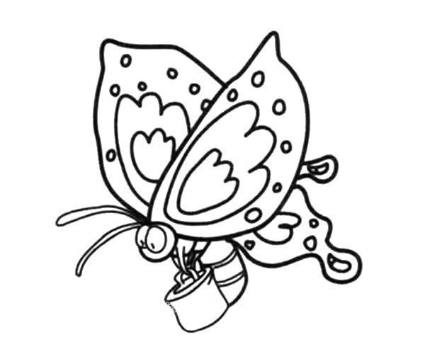 两张蝴蝶卡通简笔画(两只蝴蝶手绘)