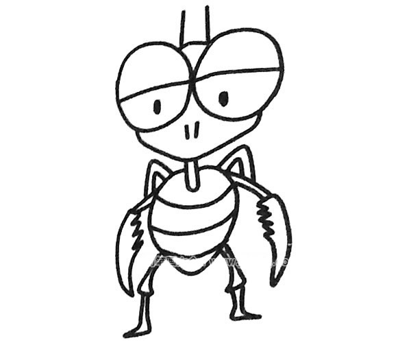 6款卡通螳螂简笔画(螳螂简笔画 简单 儿童简笔画)