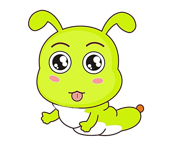 4款可爱的卡通毛毛虫简笔画