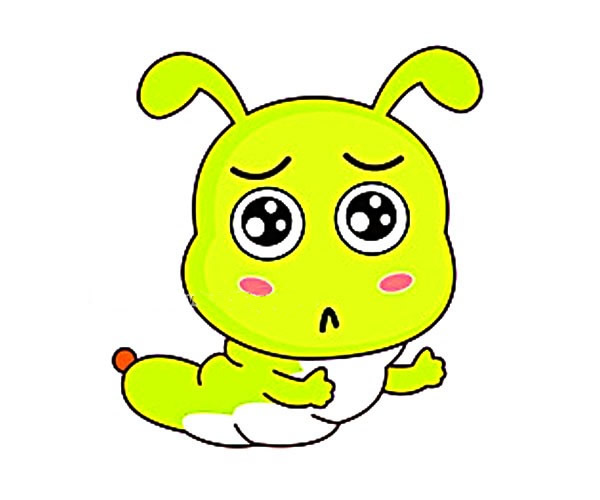 4款可爱的卡通毛毛虫简笔画
