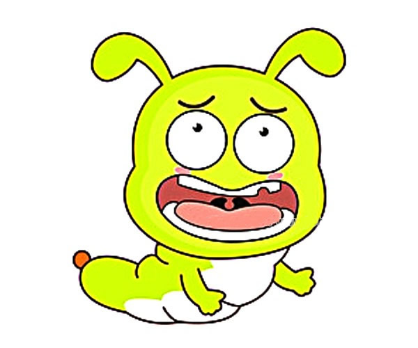4款可爱的卡通毛毛虫简笔画