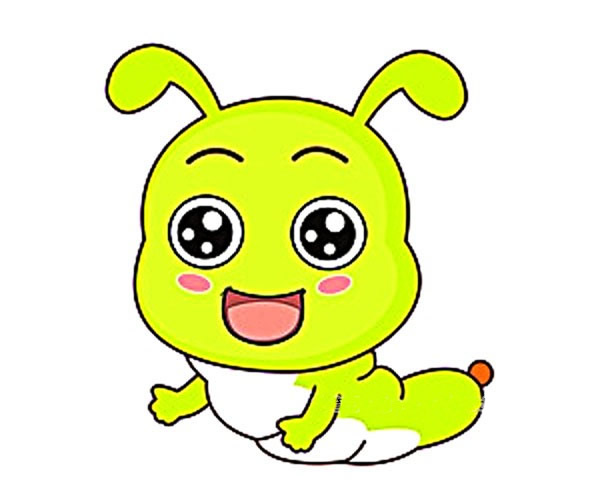 4款可爱的卡通毛毛虫简笔画