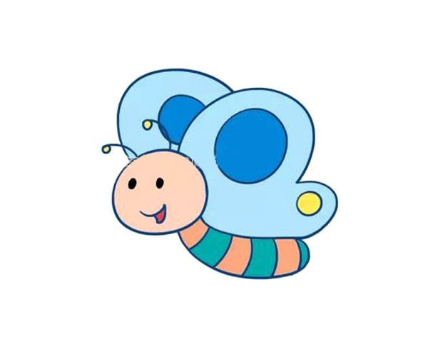 卡通小蝴蝶简笔画彩色
