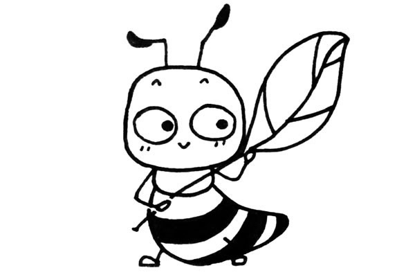 拿着树叶的蚂蚁简笔画