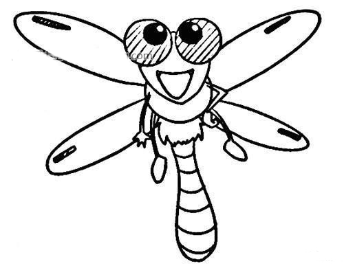 一组漂亮的蜻蜓卡通简笔画