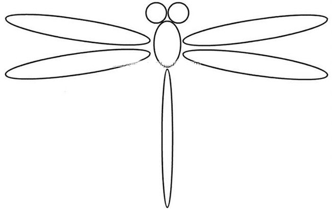 一组漂亮的蜻蜓卡通简笔画
