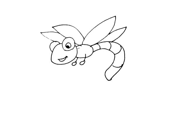 蜻蜓点水简笔画步骤