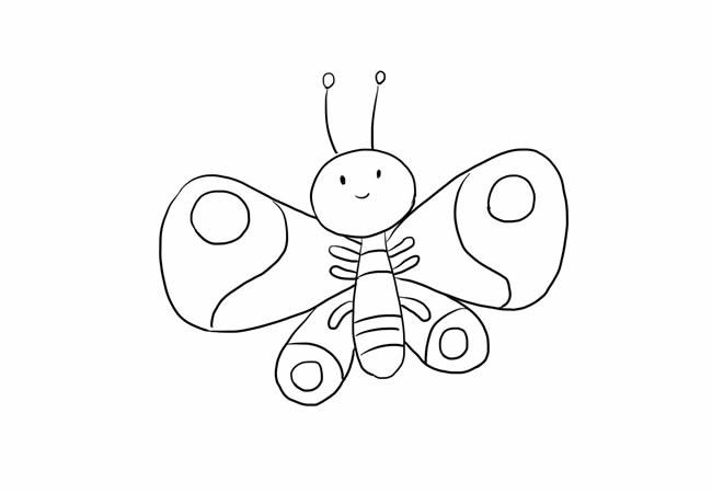 简单可爱的蝴蝶儿童画