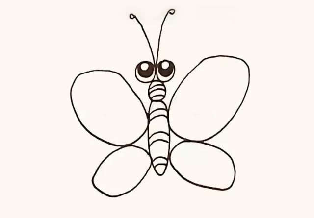 彩色蝴蝶简笔画步骤