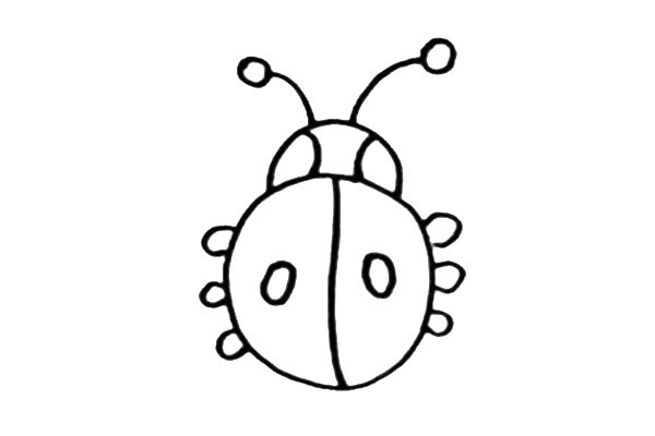 彩色甲壳虫简笔画步骤