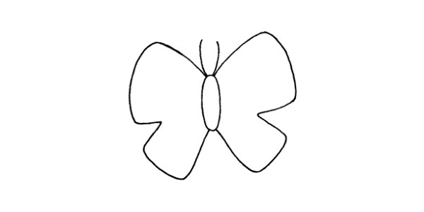 爱心翅膀的蝴蝶简笔画