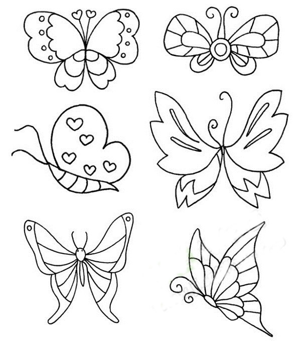 精选一组蝴蝶简笔画大全