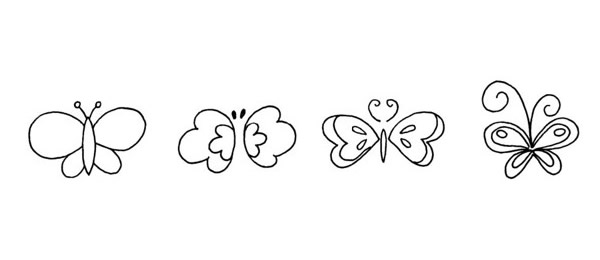 精选一组蝴蝶简笔画大全