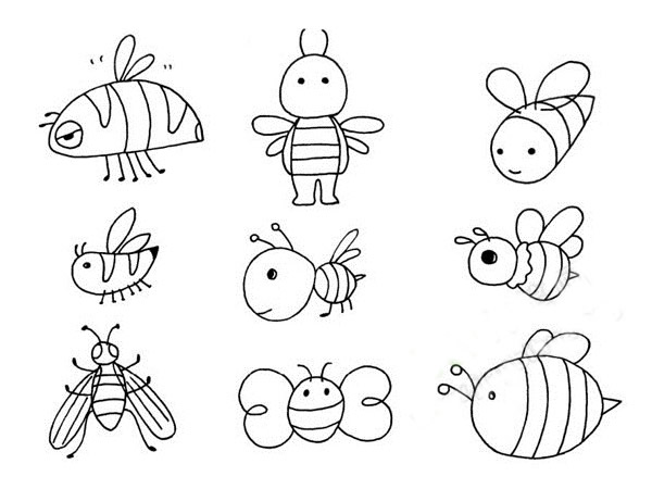 卡通小蜜蜂的简笔画