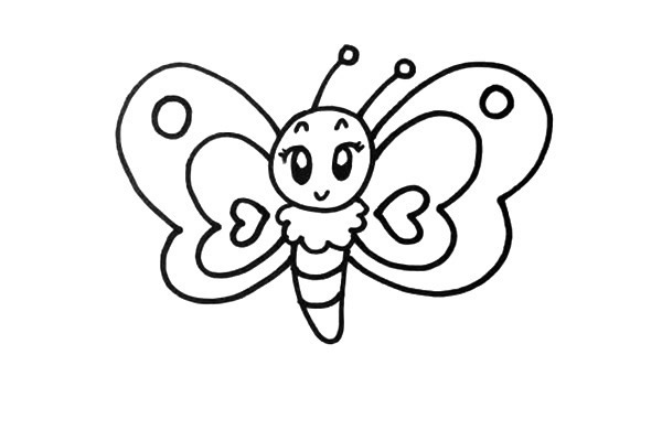 彩色的蝴蝶简笔画步骤