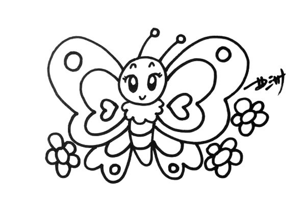 彩色的蝴蝶简笔画步骤