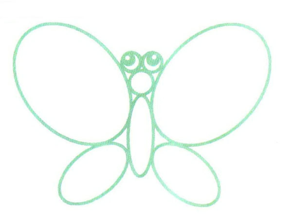 蓝色的蝴蝶简笔画