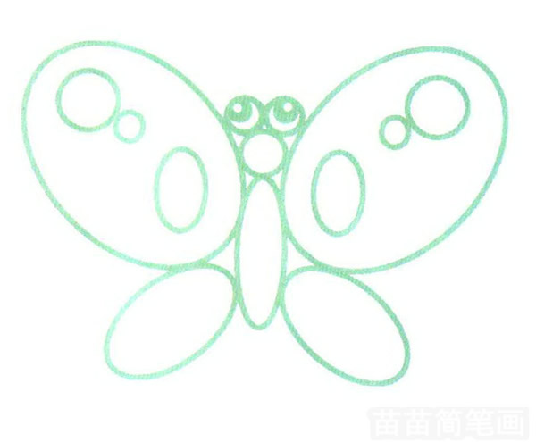 蓝色的蝴蝶简笔画