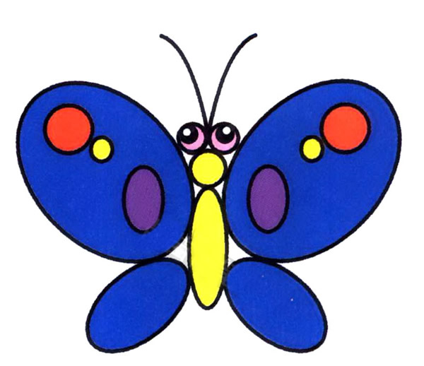 蓝色的蝴蝶简笔画