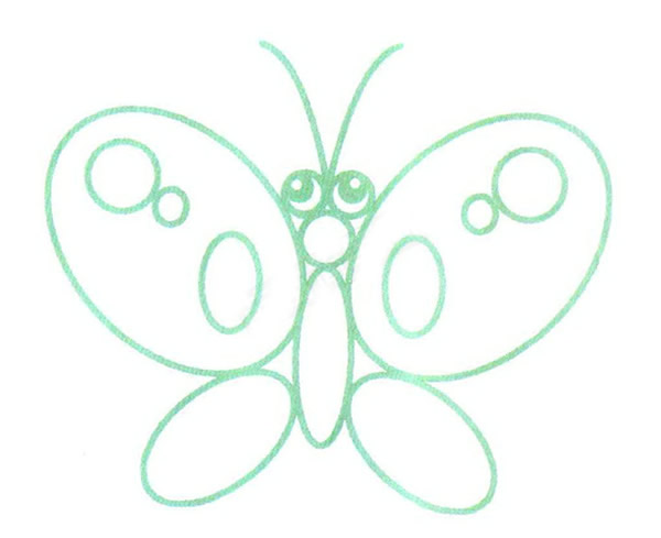 蓝色的蝴蝶简笔画