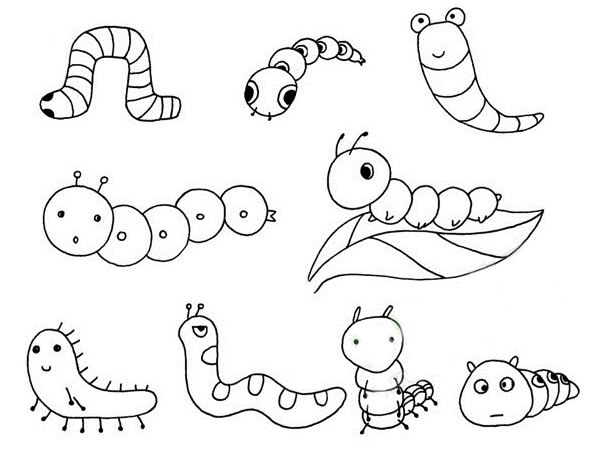 几步就完成的毛毛虫简笔画 几步就完成的毛毛虫简笔画