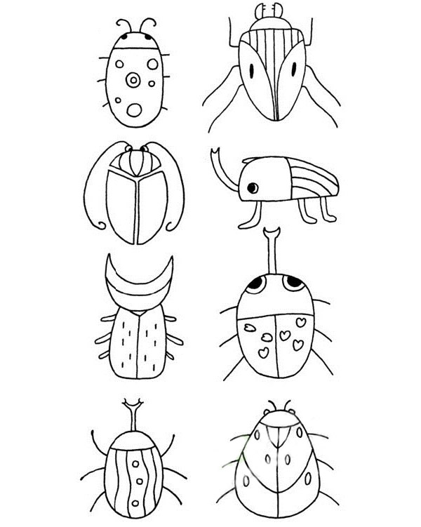 甲虫简笔画的步骤