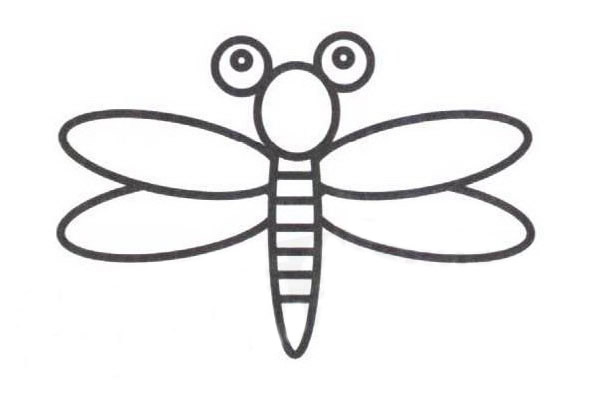 蜻蜓简笔画步骤分解