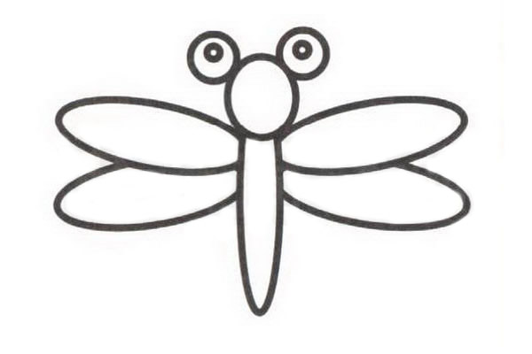 蜻蜓简笔画步骤分解