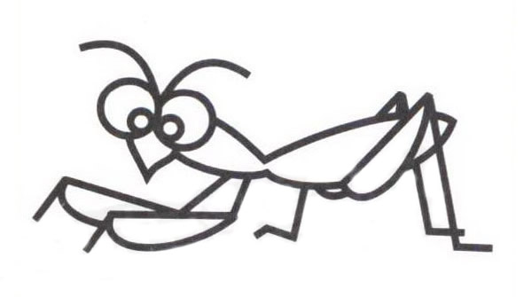 上色的螳螂简笔画