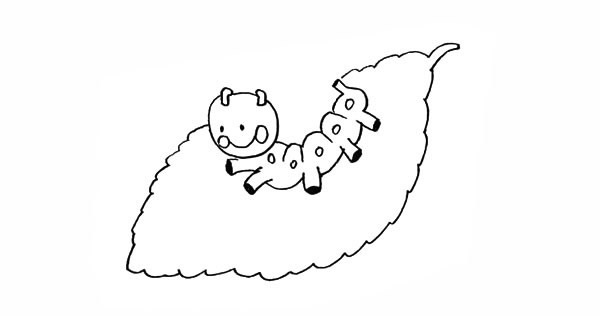 毛毛虫和树叶的简笔画 毛毛虫和树叶的简笔画