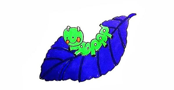 毛毛虫和树叶的简笔画 毛毛虫和树叶的简笔画