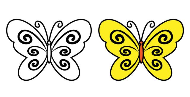 8种不同的美丽蝴蝶简笔画