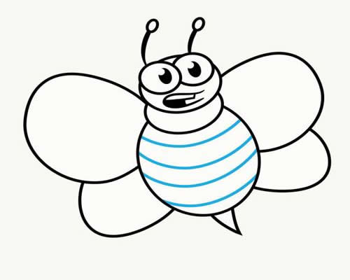 卡通蜜蜂简笔画详细步骤