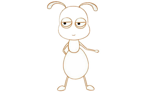 黄色的卡通蚂蚁简笔画