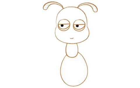 黄色的卡通蚂蚁简笔画