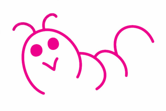 弯弯曲曲的毛毛虫简笔画