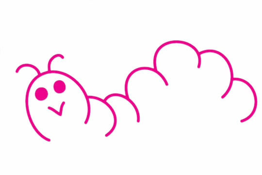 弯弯曲曲的毛毛虫简笔画