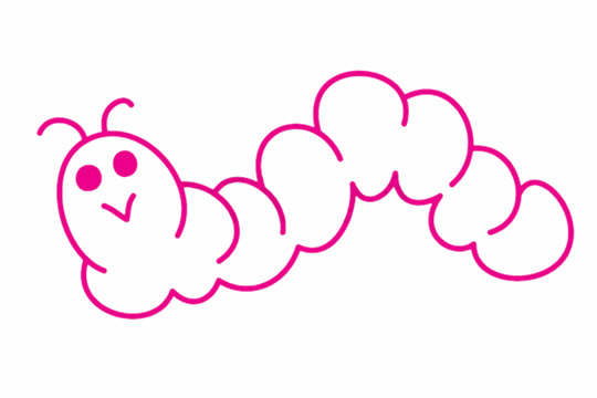 弯弯曲曲的毛毛虫简笔画