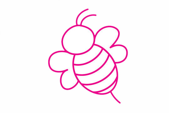 眯着眼睛的蜜蜂简笔画