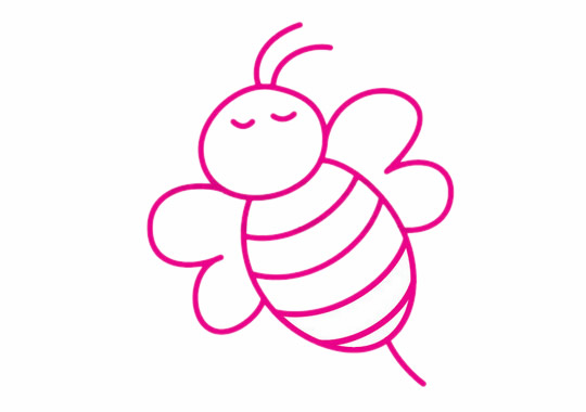 眯着眼睛的蜜蜂简笔画