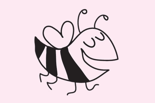 分享一组蜜蜂简笔画