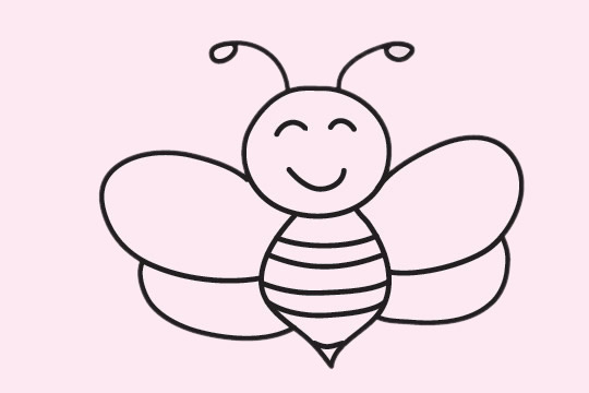 分享一组蜜蜂简笔画