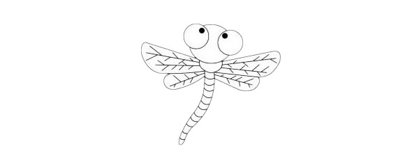 一组卡通蜻蜓简笔画