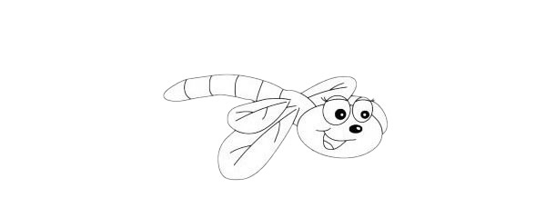 一组卡通蜻蜓简笔画