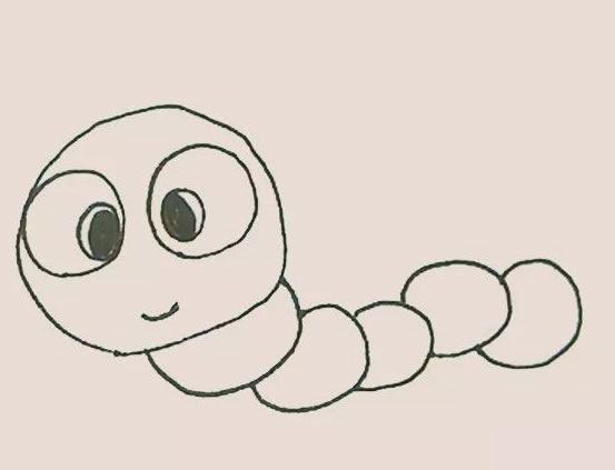 涂绿色的毛毛虫简笔画