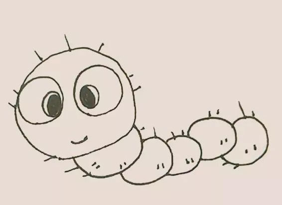 涂绿色的毛毛虫简笔画